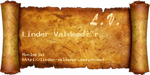 Linder Valdemár névjegykártya